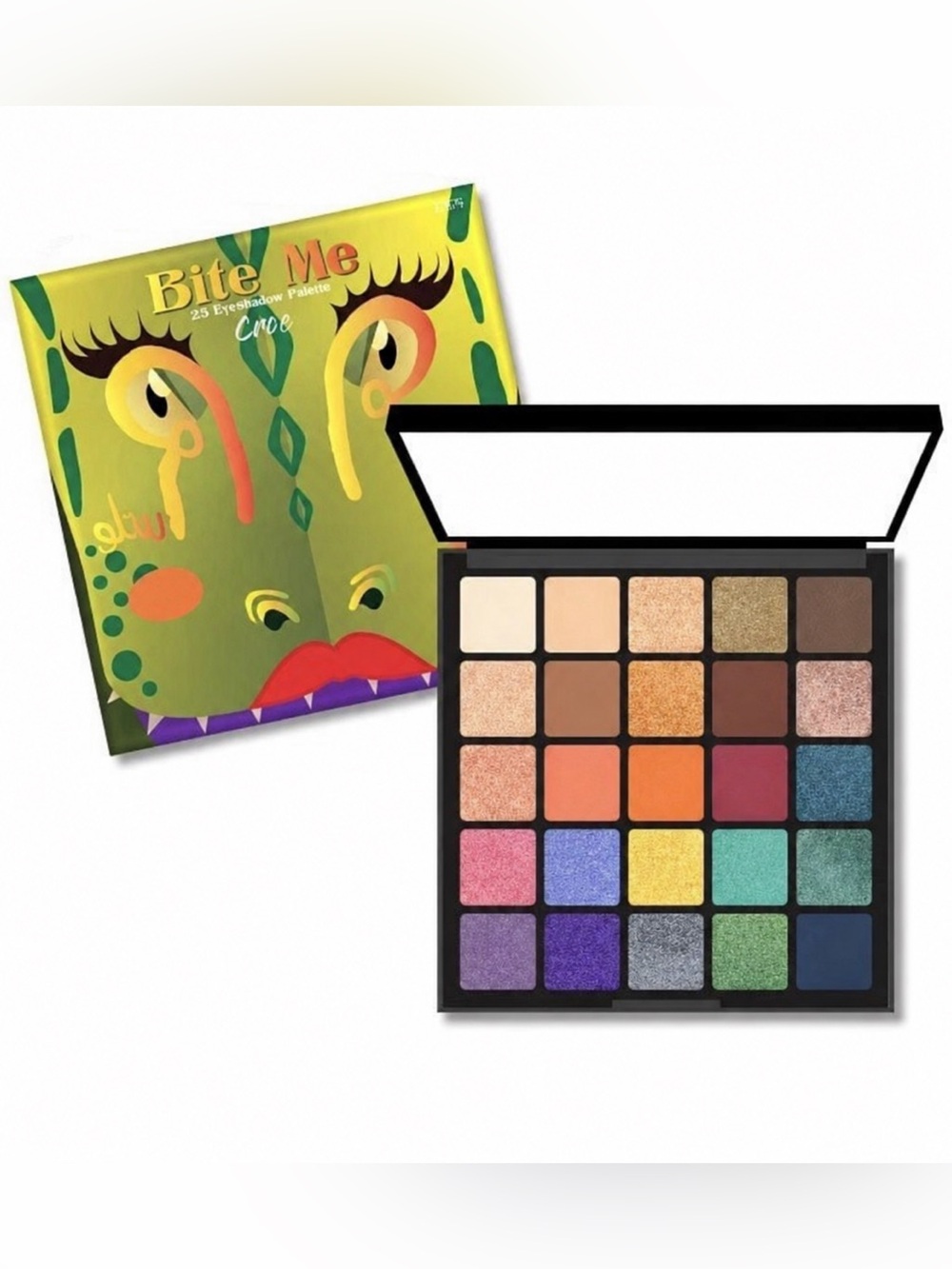 NEW Rude Bite Me Croc Crocodile 25 Bright Matte & Shimmer Eyeshadow Palette